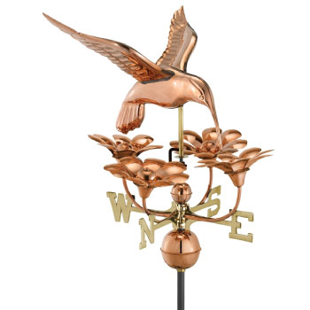 Copper Hummingbird with Flowers