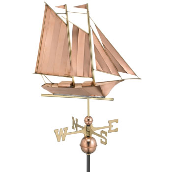 Copper Schooner Weathervane