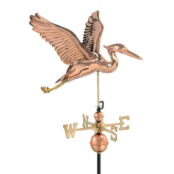 Copper Blue Heron Weathervane