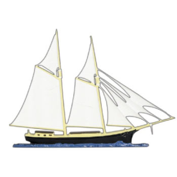 30 inch Painted Schooner Weathervane