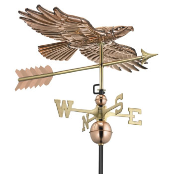 30 inch Copper Hawk Weathervane