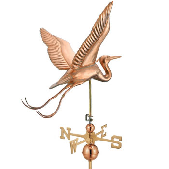Copper Heron Weathervane