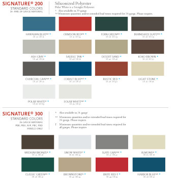 Nucor Building Systems Color Chart